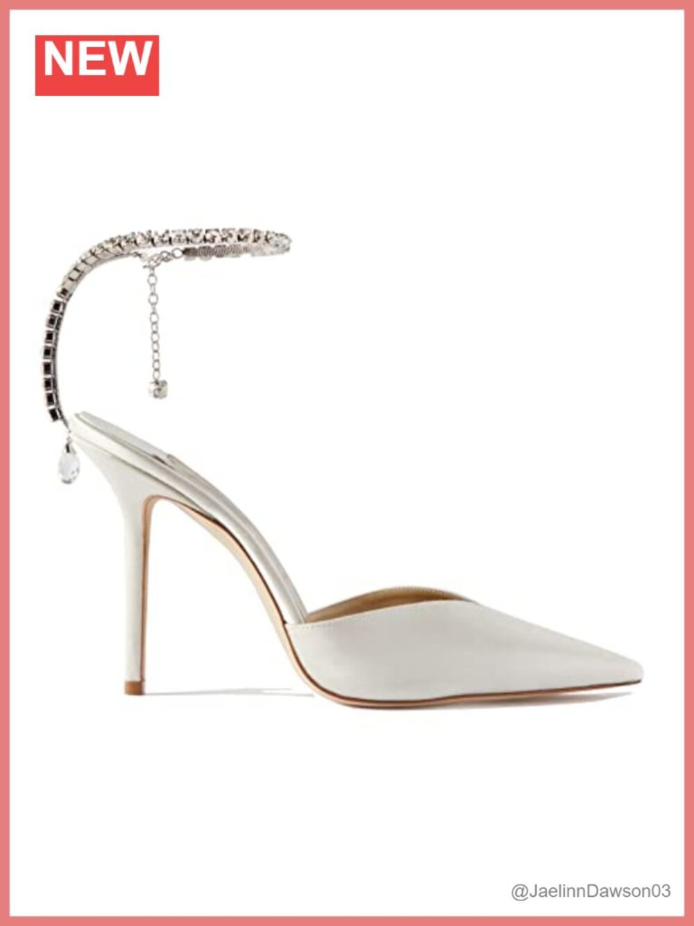 LauraVicci Crystal Chain Rhinestone High Heel Stiletto Sandals Women's Satin